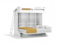 Castello Twin Over Full Wall Bunk Bed with Desk