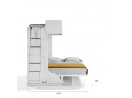 Castello Twin Over Full Wall Bunk Bed with Desk