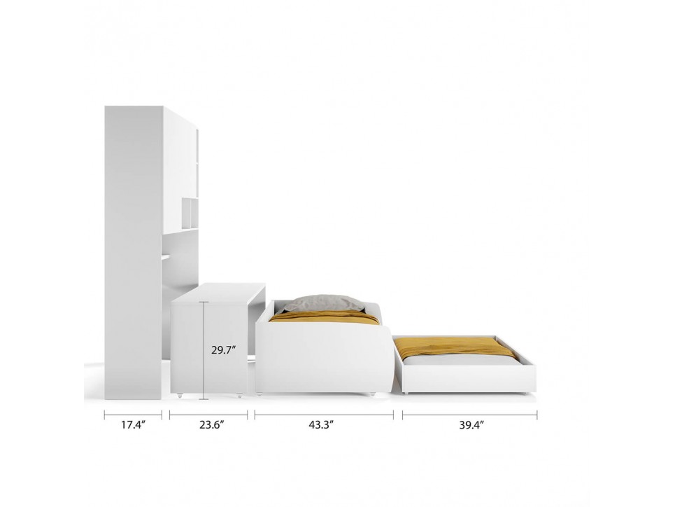 Eco Compact Twin/Twin XL Sofa Bed and Cabinets System