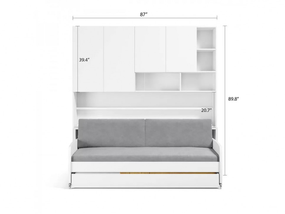 Eco Compact Twin/Twin XL Sofa Bed and Cabinets System