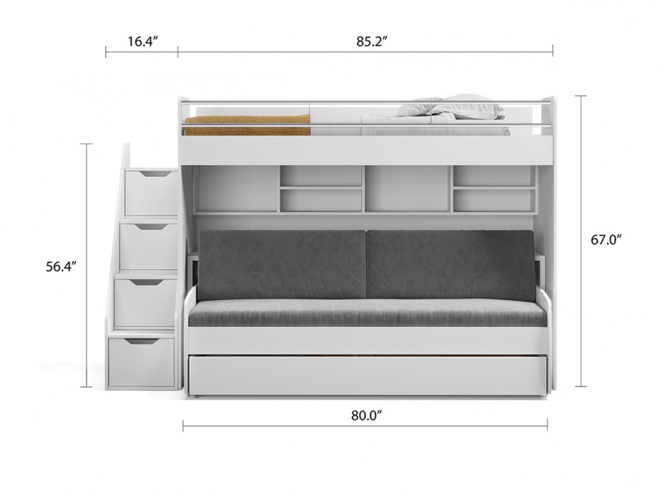 Eco Bel Mondo Twin Over Twin XL Bunk Bed Set