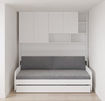 Eco Compact Full/Full XL Sofa Bed and Cabinet System